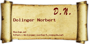 Dolinger Norbert névjegykártya